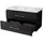 MCW Premium Waschbecken + Unterschrank MCW-D16, Waschbecken Waschtisch, hochglanz 90cm schwarz