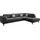 Home Affaire Ecksofa HOME AFFAIRE "Laurentia, L-Form", schwarz (anthrazit, zierkissen grau), B:294cm H:83cm T:203cm, Luxus-Microfaser (100% Polyester);Samt (100% Polyester), Sofas, Ecksofa, mit 4 Zierkissen, Ottomane links oder rechts bestellbar