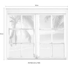 Queence Wandsticker QUEENCE "Strand", beige (natur), B:40cm H:60cm T:0,1cm, Wandtattoos, Wandsticker, Wandbild, selbstklebend, 3D, Fenster