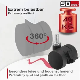 SOTech Möbelrolle AACHEN Ø 35 mm 40 kg 360° drehbar