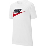 Nike Jungen B Nsw Tee Futura Icon Td T Shirt, White/Obsidian/University Red, 10-12 Jahre EU