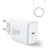 Joyroom JR-TCF06 USB-C PD 20W Wandladegerät + USB-C-Kabel – Weiß - Schnellladegerät