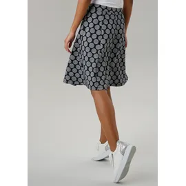 Aniston SELECTED Jerseyrock Damen Gepunktet Blau/Grau 36
