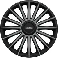 Sparco spc1493bkgr Set von 4 Radkappen 13 Zoll Treviso, Schwarz/Silber