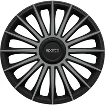 Sparco spc1493bkgr Set von 4 Radkappen 13 Zoll Treviso, Schwarz/Silber