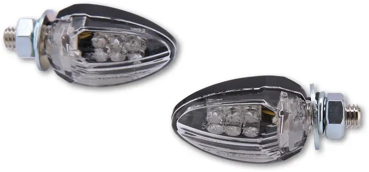 HIGHSIDER Smart Drop LED Anzeigekörper Schwarz / Linse Klar (Paar), Vorne & Hinten, transparent