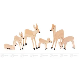 DREGENO Seiffen eG Dregeno Erzgebirge - Miniatur-Geschnitzte Rehe 6-teilig