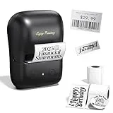 A421 Bluetooth Etikettendrucker Selbstklebend mit 3 Rollen Wasserfester Etiketten, Mini Thermodrucker für Haushalt, Geschenk, Barcode und Lageretiketten (50x30mm, 50mm Durchmesser rund, 50x80mm)