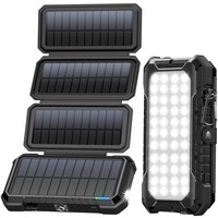 BLAVOR Solar Powerbank 20000mAh Tragbare Solar Ladegerät mit 4 Solarpanels, Outdoor wasserfester externer Akku mit 4 USB Ports 18W Schnelles Ladegerät QC 3.0 USB C Power Bank für Handy Tablet