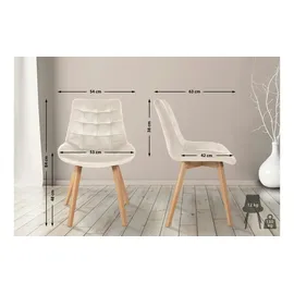 CLP 2er Set Stühle Brook Samt creme