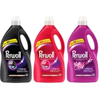 PERWOLL Flüssig-Set 3x 80 Waschladungen (240WL) 1x Black & 1x Color & 1x Color Blütenrausch, Feinwaschmittel-Set reinigt sanft und erneuert Farben und Fasern, mit Dreifach-Renew-Technologie