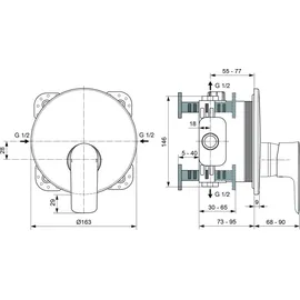 Ideal Standard Connect Air Duscharmatur Unterputz für 1 Verbraucher Chrom A7034AA