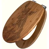 Banjado WC Sitz Bambus Holz Mit Gravur Toilettendeckel Mit Absenkautomatik Klodeckel WC-Sitz Soft Close Mit Motiv Herr Esel