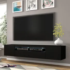 BIM Furniture Aura Lowboard 200 cm Schwarz Matt MDF