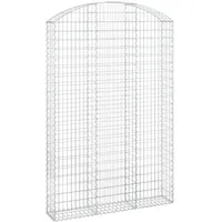 vidaXL Gabione mit Hochbogen 150x30x220/240 cm Verzinktes Eisen