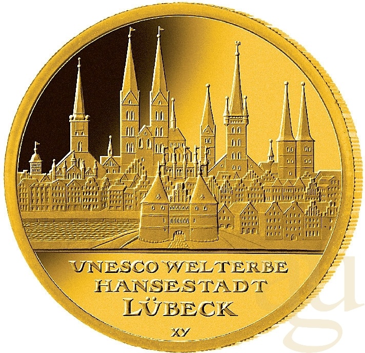 1/2 Unze Goldmünze - 100 Euro Lübeck 2007 (F)
