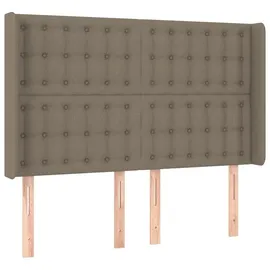 vidaXL Boxspringbett mit Matratze & LED Taupe 140x200 cm Stoff