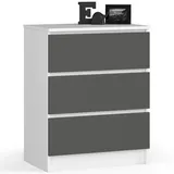 milord furniture Kommode K60 60 x 77 x 40 cm Grau/Weiß