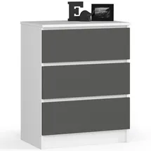 milord furniture Kommode K60 60 x 77 x 40 cm Grau/Weiß