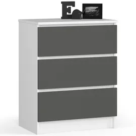 milord furniture Kommode K60 60 x 77 x 40 cm Grau/Weiß