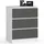 milord furniture Kommode K60 60 x 77 x 40 cm Grau/Weiß