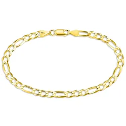 Armband BRUNO BANANI "Schmuck Geschenk Silber 925 Armschmuck Armkette Figarokette" Gr. 19, gold (gelbgoldfarben), Armbänder, Herren, 19, Silber 925 (Sterlingsilber)