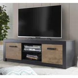 furn.design TV-Lowboard "Beveren" Kastanie grau TV-Unterteil 153 x 49 cm - Naturbelassen, Grau