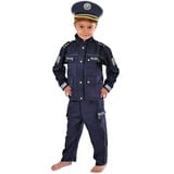 WiMi Polizei Kinder Kostüm 122-128 blau für Fasching Karneval Polizist