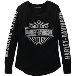 HD Authentic Bar&Shield Rib-Knit Top Black Beauty Damen XS