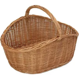 Dekoleidenschaft Einkaufskorb Maxi aus Weide 49 x 68 x 47 cm braun