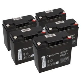 Q-Batteries Akkusatz 60V 23Ah statt 20Ah für ECONELLO Dreirad- und Vierradmobile 5x 12V 23Ah AGM Akku