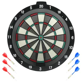 Best Sporting Safety Dartboard aus Kunststoff mit 6 Sicherheitspfeilen plus Ersatzspitzen, 46 cm
