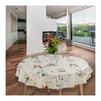 Laro Wachstuch-Tischdecke Abwaschbar Garten-Tischdecke Wachstischdecke PVC Abwischbar GAC, Muster:Beige