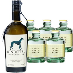 Windspiel Gin & 5 x Match Indian Tonic Set