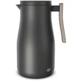 Alfi STUDIO ALLURE schwarz matt mit Holz-Elementen, Isolierkanne aus doppelwandigem Edelstahl, Thermoskanne hält 12 Stunden warm, 24 Stunden kalt, Drehverschluss, Öffnung groß, BPA-frei