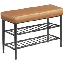 MID.YOU Schuhbank 80 x 50 x 30 cm Schwarz/Braun
