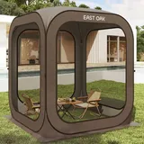 EAST OAK Screen House Zelt Pop-Up, tragbares Raumüberdachung, sofortiges Bildschirmzelt 1,8 x 1,8 m, mit Tragetasche für Terrasse, Hinterhof, Deck & Outdoor-Aktivitäten, Braun