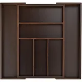 Relaxdays Besteckkasten Schublade Bambus Organizer dunkelbraun