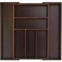 Relaxdays Besteckkasten Schublade Bambus Organizer dunkelbraun