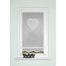 Türvorhang HOME WOHNIDEEN "CORAZON" Gr. 2, weiß, B:60cm H:100cm, Polyester, Gardinen, Tür-und Fensterbehang, Batist, bestickt