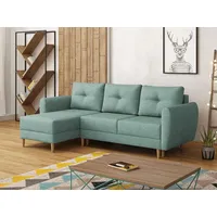 MIRJAN24 Ecksofa Manstad, Eckcouch mit Bettkasten und Schlaffunktion, L-Form Ecke, Wohnzimmer Schlafsofa (Lux 29) - Grün