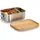 Zeller Lunchbox ZELLER PRESENT, braun (silber, natur), B:13,5cm H:7cm L:18,4cm, Bambus, Edelstahl, Lebensmittelaufbewahrungsbehälter, Lunchbox, hochwertige Edelstahl Brotdose