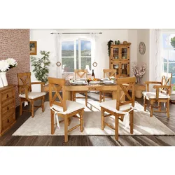 Esstisch - ausziehbar - original Mexico Möbel - Massivholz - Pinie - Landhausstil - 140x90