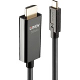 Lindy Anschlusskabel USB-C® Stecker, HDMI-A Stecker 5.00m Schwarz 43315 4K UHD USB-C®-Displaykabel