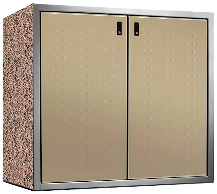 Paul Wolff Mülltonnenbox SILENT 242-Granit Mixed-Perlbeige-Edelstahl