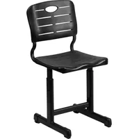 Flash Furniture Schreibtischstuhl für Klassenzimmer – Höhenverstellbarer Kinderstuhl von Grundschule bis Abschluss – Pflegeleichter Klassenzimmer-Stuhl – Schwarz