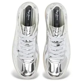 Pepe Jeans für Damen. PLS00036 Schuhe Ball Mirror silber (39), Wohnung, Schnürsenkel, Lässig