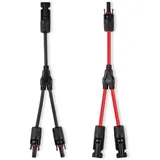 URAQT Solarkabel Y Verteiler, 1 Paar 4 mm2 Solarkabel Y Solar Cable Wasserdicht Y Splitter 12AWG Plug & Play Solar Verteiler Stecker Solar Cable Y Splitter MMF+FFM für Parallel Photovoltaik Verbindung