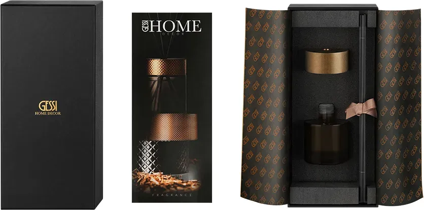 Gessi Dekorative Schatulle mit Raumduft Diamantato, 200ml - warm bronze gebürstet PVD