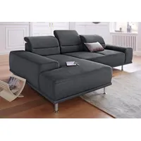 sit&more Ecksofa »Mariola L-Form«, mit Recamiere und Federkern, inklusive Sitztiefenverstellung grau